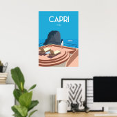 Reisposter Blue zee van Capri Italië Poster (Thuiskantoor)