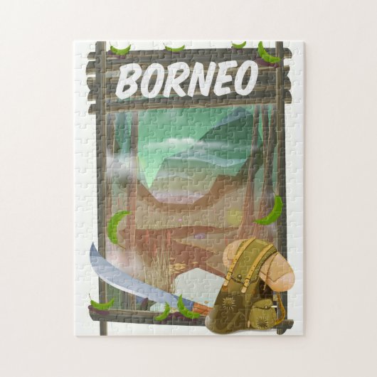Reisposter Borneo Jungle Legpuzzel (Verticaal)