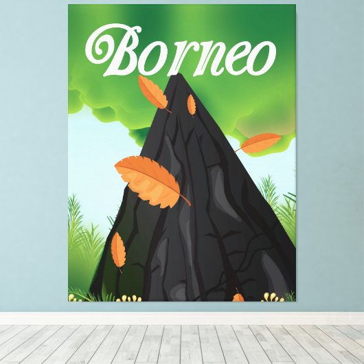 Reisposter Borneo Rainforest Canvas Afdruk (Insitu (Houten vloer))