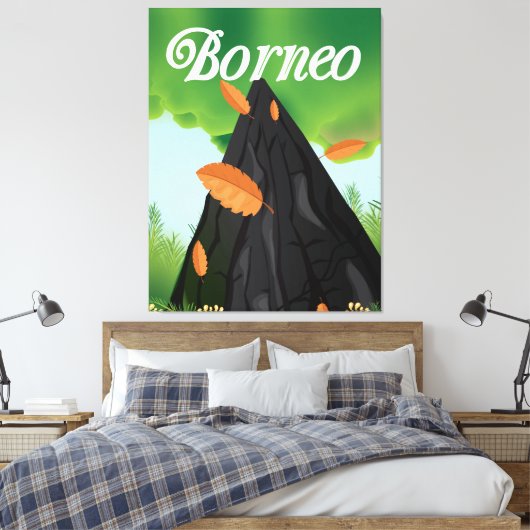 Reisposter Borneo Rainforest Canvas Afdruk (Insitu (Slaapkamer))