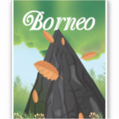 Reisposter Borneo-regenwoud Sticker (Voorkant)