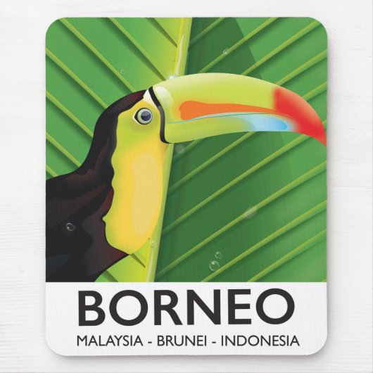 Reisposter Borneo Toekan Muismat (Voorkant)