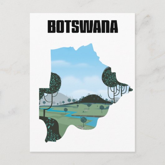 Reisposter Botswana Briefkaart (Voorkant)