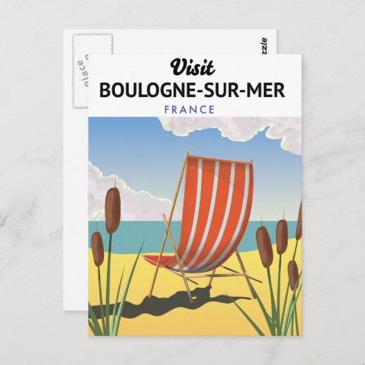 Reisposter Boulogne-sur-Mer Briefkaart (Voorkant / Achterkant)