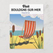 Reisposter Boulogne-sur-Mer Briefkaart (Voorkant)