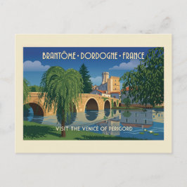 Reisposter Brantôme Dordogne Frankrijk Vintage Briefkaart