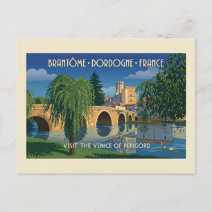 Reisposter Brantôme Dordogne Frankrijk Vintage Briefkaart