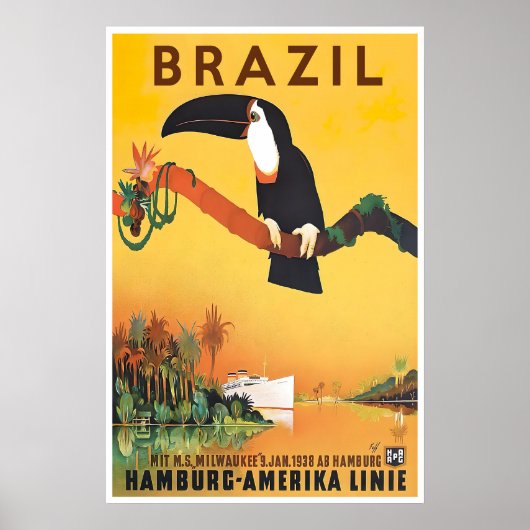 Reisposter Brazilië Rio De Janeiro Print Cruise (Voorkant)