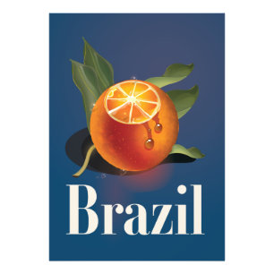 Reisposter Brazilië Sinaasappels Foto Afdruk