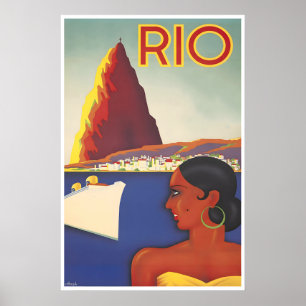 Reisposter Brazilië Vintage Rio De Janeiro Print