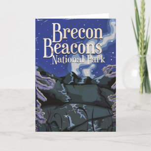 Reisposter Brecon Beacons Oude Spoorweg Feestdagen Kaart