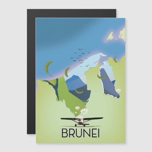 reisposter Brunei Map (Voorkant / Achterkant)