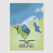 reisposter Brunei Map (Voorkant)