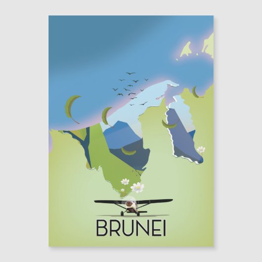 reisposter Brunei Map (Voorkant)
