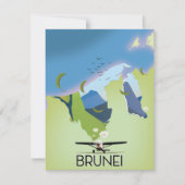 reisposter Brunei Map (Voorkant)