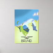 reisposter Brunei Map Canvas Afdruk (Voorkant)