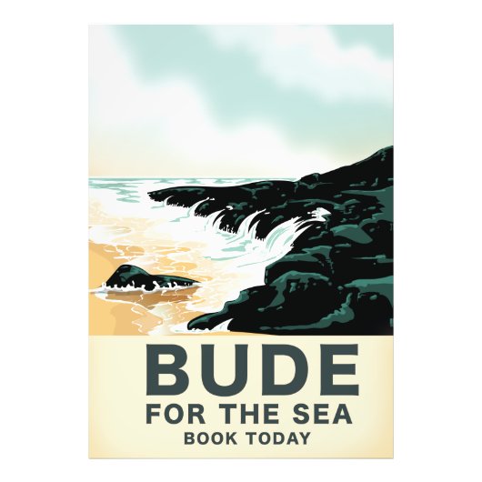 Reisposter Bude Cornwall Foto Afdruk (Voorkant)