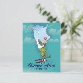 Reisposter Buenos Aires, Argentinië Briefkaart (Staand voorkant)