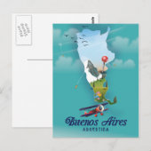 Reisposter Buenos Aires, Argentinië Briefkaart (Voorkant / Achterkant)