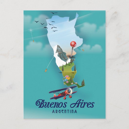 Reisposter Buenos Aires, Argentinië Briefkaart (Voorkant)