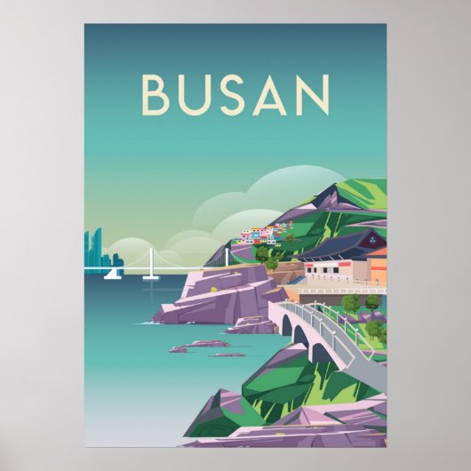 Reisposter Busan Zuid-korea Poster (Voorkant)