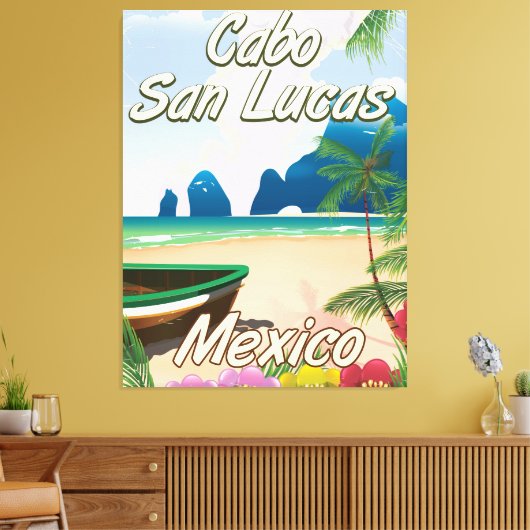 Reisposter Cabo San Lucas Mexico Canvas Afdruk (Insitu (Woonkamer))