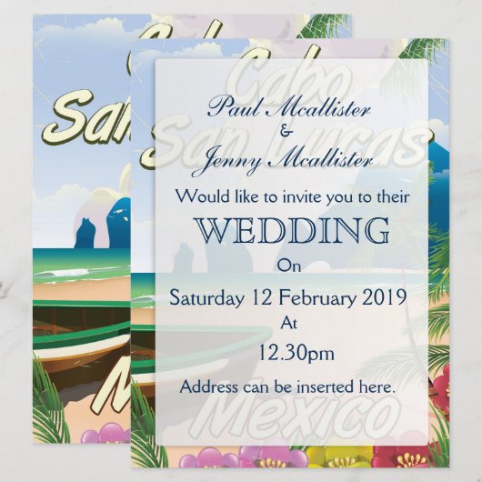 Reisposter Cabo San Lucas Mexico Kaart (Voorkant / Achterkant)