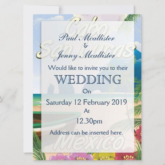 Reisposter Cabo San Lucas Mexico Kaart (Voorkant)