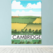 Reisposter Cambridge Train Canvas Afdruk (Insitu (Houten vloer))