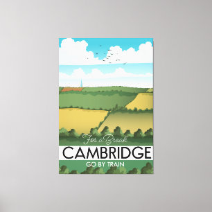 Reisposter Cambridge Train Canvas Afdruk