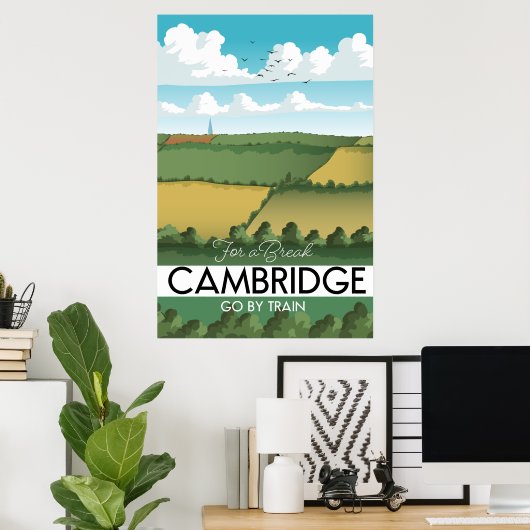 Reisposter Cambridge Train Poster (Thuiskantoor)