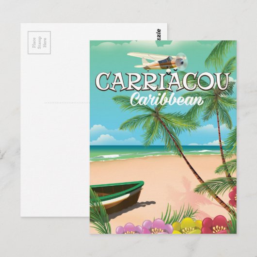 Reisposter Carriacou Briefkaart (Voorkant / Achterkant)