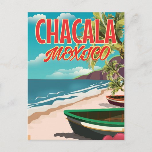 Reisposter Chacala Mexico Briefkaart (Voorkant)