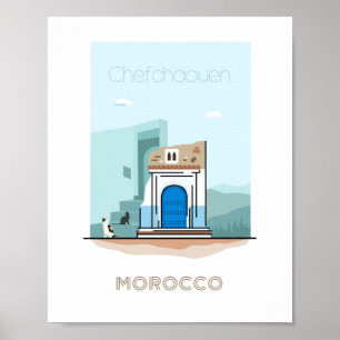 Reisposter Chefchaouen - marokko Poster
