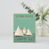 Reisposter Chicago Briefkaart (Staand voorkant)