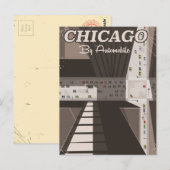 Reisposter Chicago City Briefkaart (Voorkant / Achterkant)