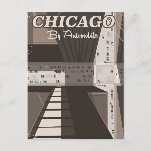 Reisposter Chicago City Briefkaart (Voorkant)