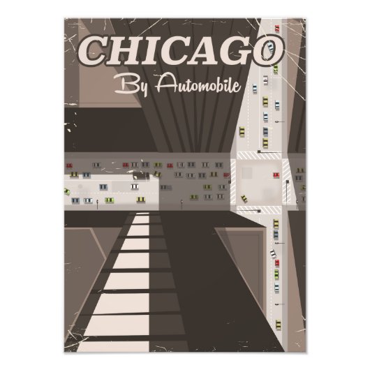 Reisposter Chicago City Foto Afdruk (Voorkant)