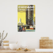 Reisposter Chicago Illinois Print Verenigde (Keuken)