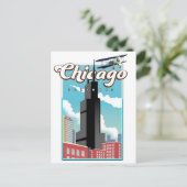 Reisposter Chicago Illinois USA Briefkaart (Staand voorkant)