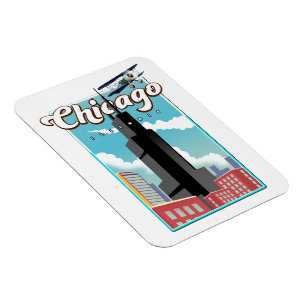 Reisposter Chicago Illinois USA Magneet