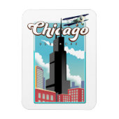 Reisposter Chicago Illinois USA Magneet (Verticaal)