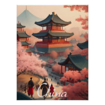 Reisposter China Tempel