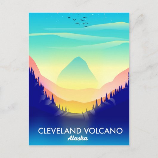 Reisposter Cleveland Volcano Alaska Briefkaart (Voorkant)