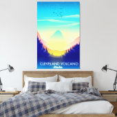 Reisposter Cleveland Volcano Alaska Canvas Afdruk (Insitu (Slaapkamer))