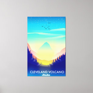Reisposter Cleveland Volcano Alaska Canvas Afdruk