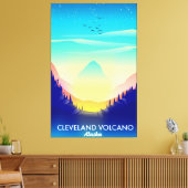 Reisposter Cleveland Volcano Alaska Canvas Afdruk (Insitu (Woonkamer))