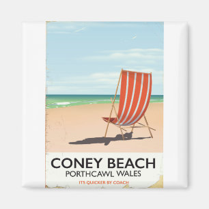 Reisposter Coney Beach Porthcawl Wales Magneet