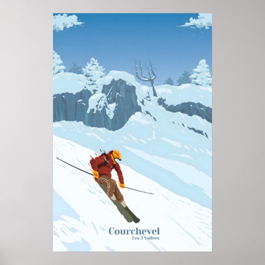 Reisposter Courchevel Skigebied Poster (Voorkant)