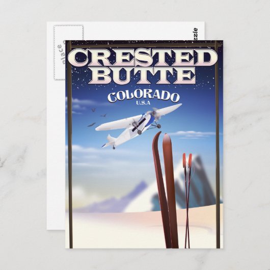 Reisposter Crested Butte Colorado Briefkaart (Voorkant / Achterkant)